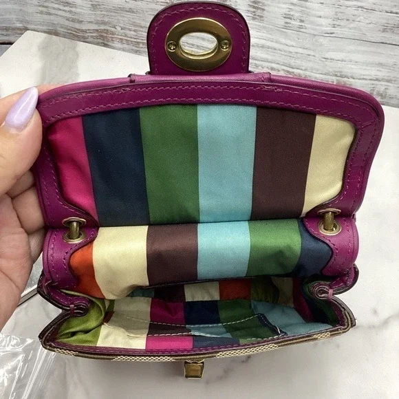 VINTAGE Y2K COACH HAND BAG‎ POPPY MINI WILLIS SIGNATURE CROSSBODY SHOULDER PURSE - Picture 9 of 16